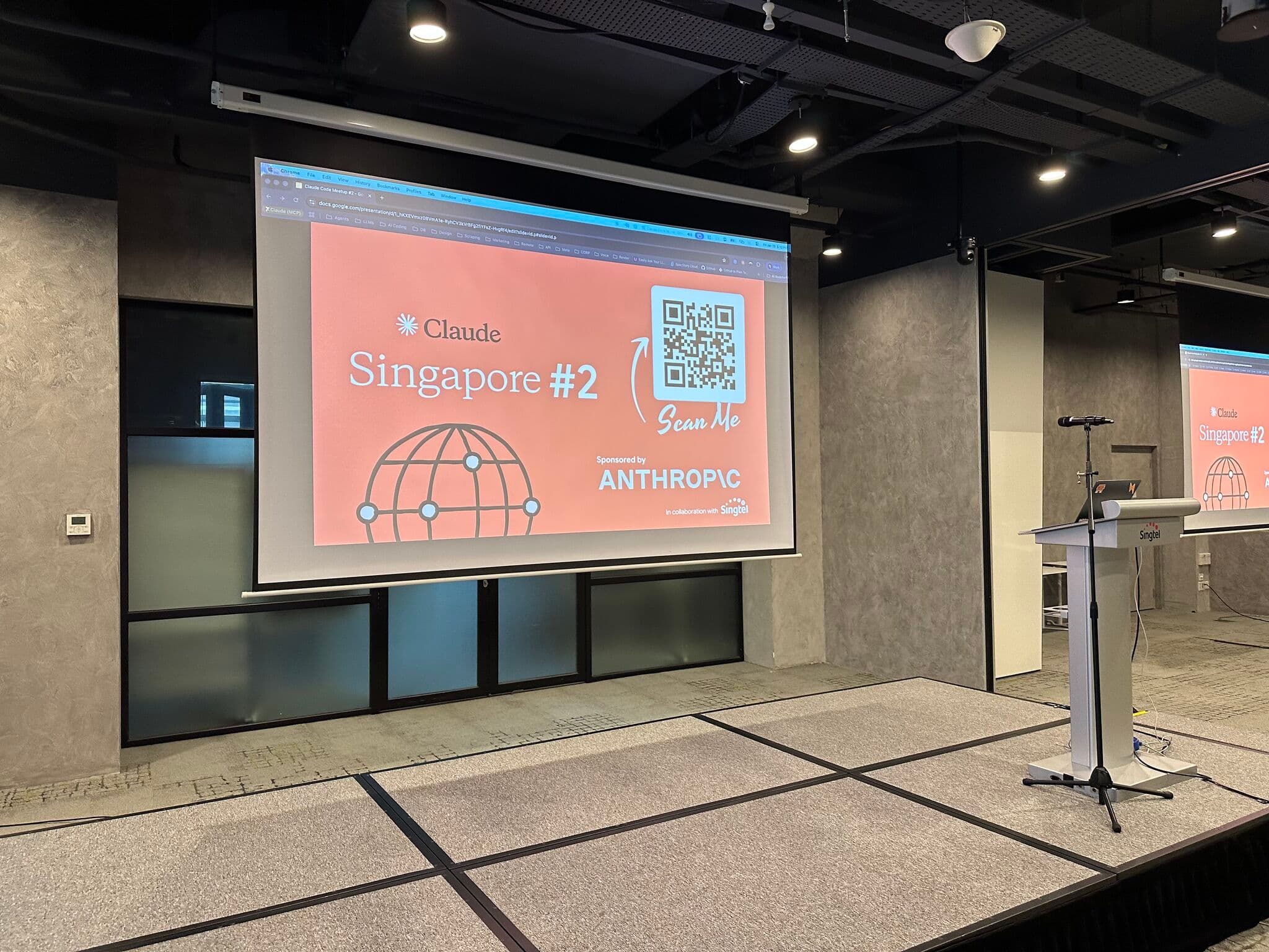 Hans Ong at a Claude community meetup in Singapore